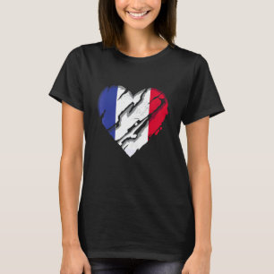 France Heart French Flag French Pride T-Shirt
