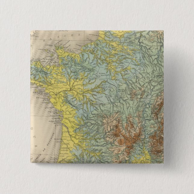 France hypsometric 15 cm square badge (Front)