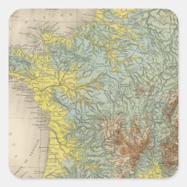 France hypsometric square sticker (Front)