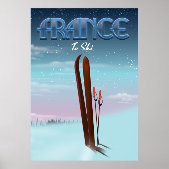 France 'ice' ski sports vacation poster (Front)