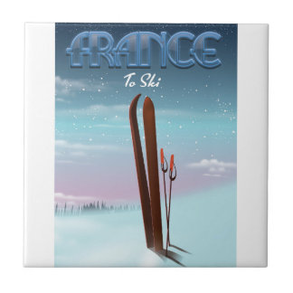 France 'ice' ski sports vacation poster tile