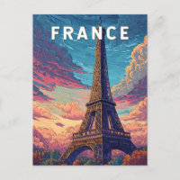 France Illustration Travel Art Vintage