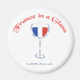 France in a Glass Magnet