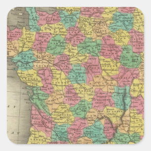 France, in Departments Square Sticker