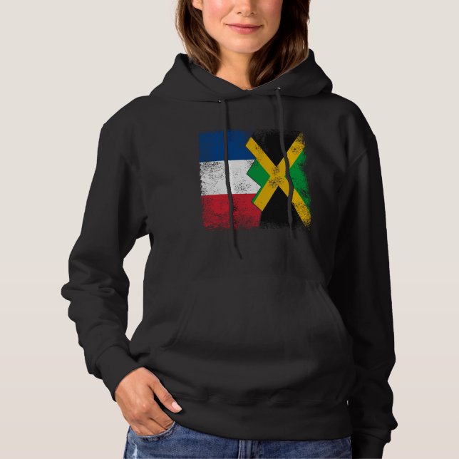 France Jamaica Flags Half Jamaican French Roots Vi Hoodie (Front)