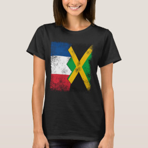 France Jamaica Flags Half Jamaican French Roots Vi T-Shirt