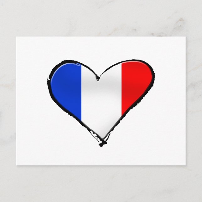 France Je Taime flag of France I heart France gift Postcard (Front)