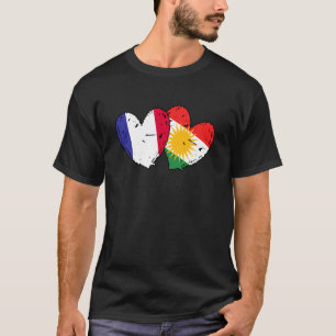 France Kurdistan Heart Flag French Kurdish Pride T-Shirt