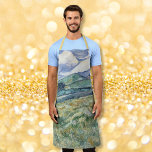 France Landscape Vincent Van Gogh Artist Painter Apron<br><div class="desc">Create your own custom, personalised, elegant faux gold script typography font, travel / landscape / nature / vintage art lovers and Van Gogh connoisseurs', machine washable, top quality polyester, all-over print apron, featuring a beautiful masterpiece colourful detailed intricate vintage oil on canvas painting, by Vincent van Gogh, of landscape from...</div>