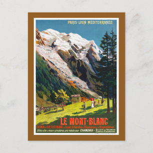 France Le Mont Blanc Travel Poster Restored Postcard