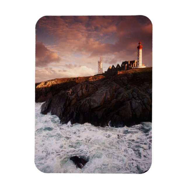 France, lighthouse at dawn magnet (Vertical)