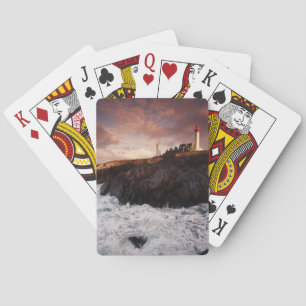 France, lighthouse at dawn playing cards