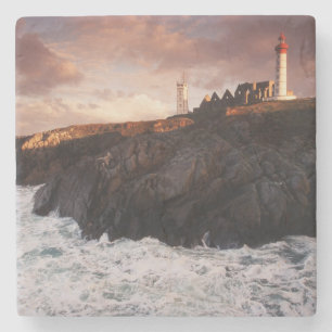 France, lighthouse at dawn stone coaster