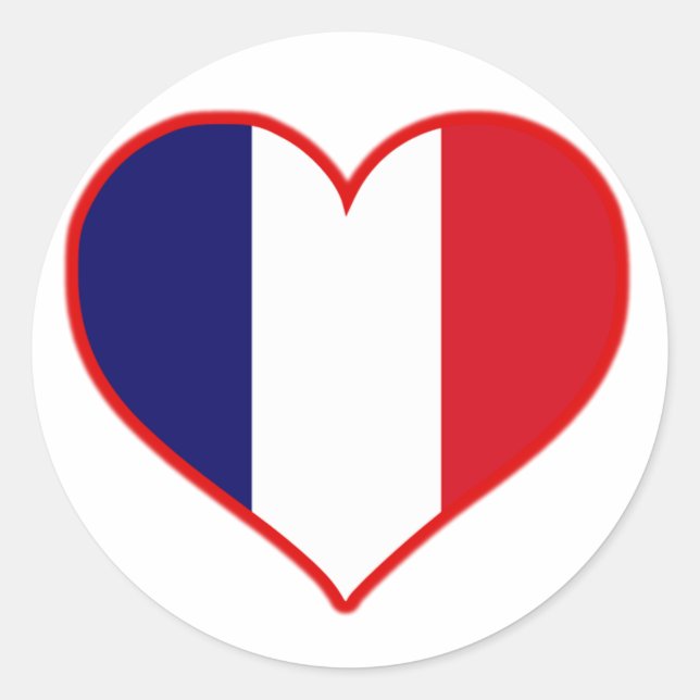 France Love Classic Round Sticker (Front)