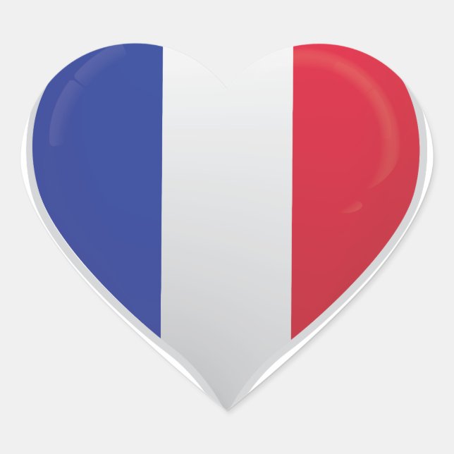 France love flag pride heart sticker (Front)