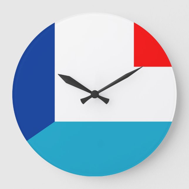 france luxembourg flag country half symbol large clock (Front)