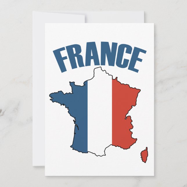 France Map - French Flag (Front)