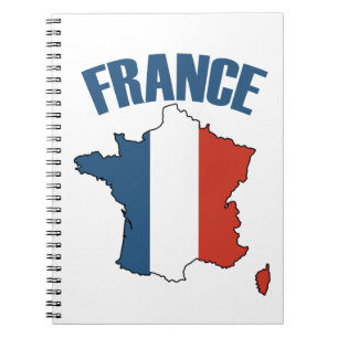 France Map - French Flag Notebook