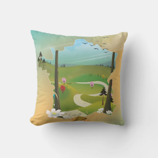 France map vintage travel poster cushion