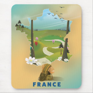 France map vintage travel poster mouse mat