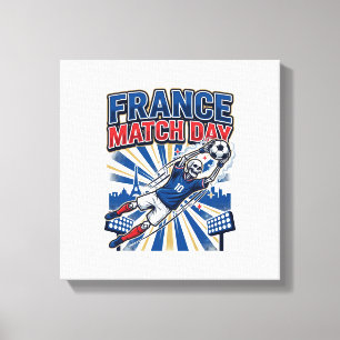France Match Day Skeleton Striker Nations High Ene Canvas Print