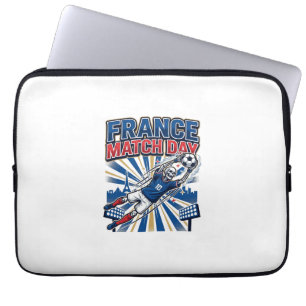 France Match Day Skeleton Striker Nations High Ene Laptop Sleeve