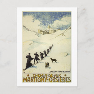 France - Monks Skiing Postcard