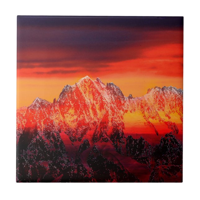 France Mont Blanc Cable Car Tile (Front)