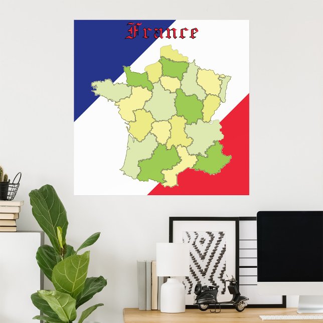 France National Colours And Map Poster (Creator Uploaded)