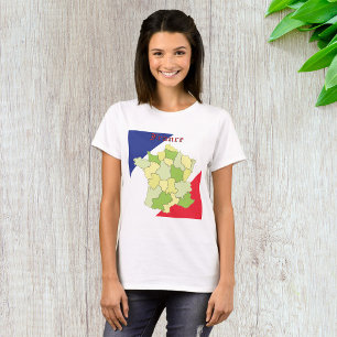 France National Colours And Map T-Shirt