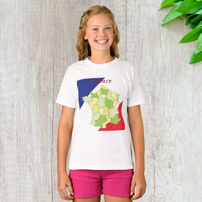 France National Colours And Map T-Shirt (Creator Uploaded)