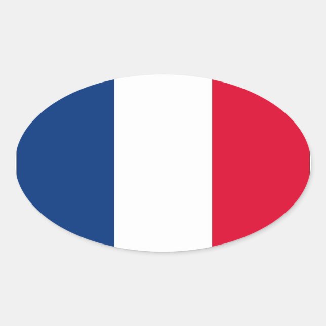 France National Flag Oval Sticker (Front)
