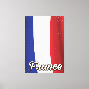 France National flag vacation poster Canvas Print