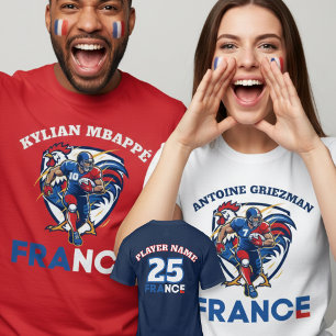 France National Gridiron Football Dynamic Rooster T-Shirt