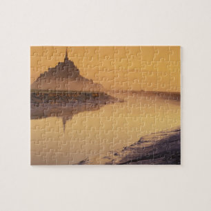 FRANCE, Normandy Mont St. Michel. Morning Light Jigsaw Puzzle