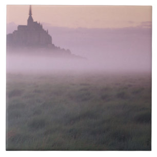 FRANCE, Normandy Mont St. Michel. Morning Mist Tile