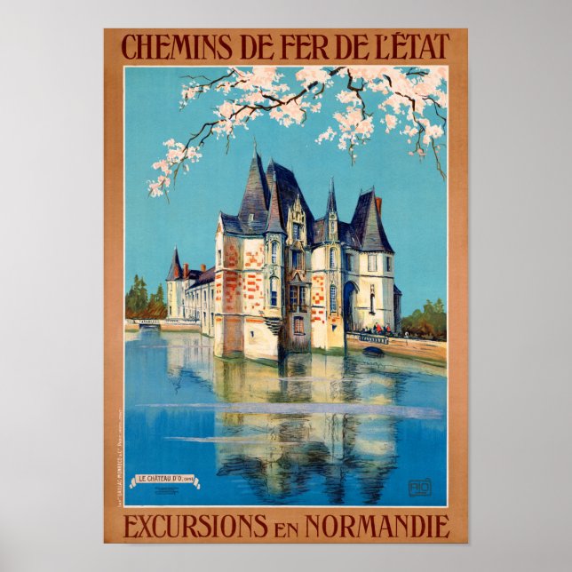 France Normandy Restored Vintage Travel Poster (Front)