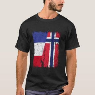 France Norway Half Flag French Norwegian Ancestry T-Shirt