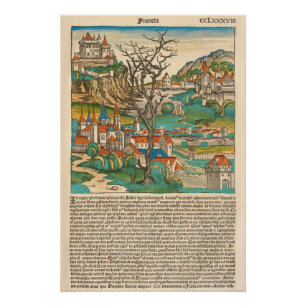 France Nuremberg Chronicle 1493 Mediaeval Old Book Poster