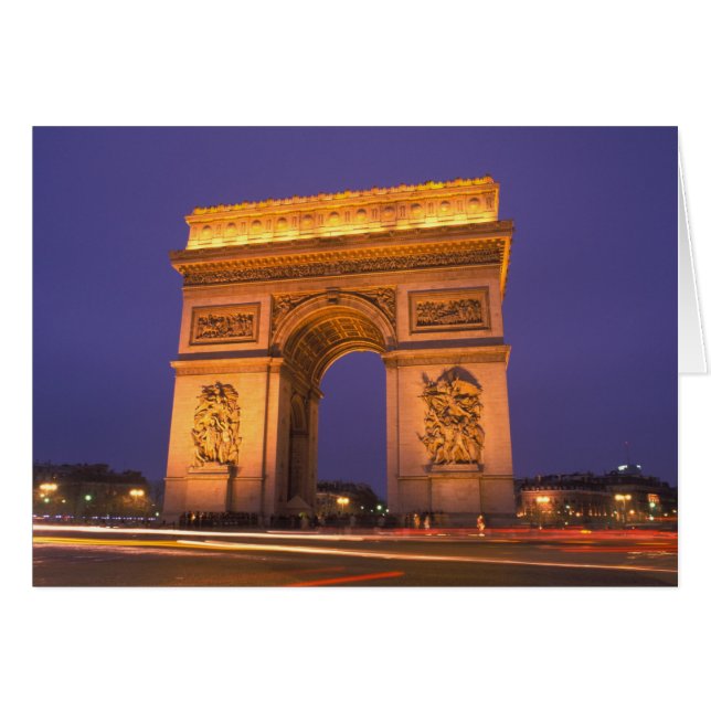 France, Paris, Arc de Triomphe at dusk. (Front Horizontal)