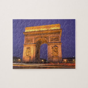 France, Paris, Arc de Triomphe at dusk. Jigsaw Puzzle