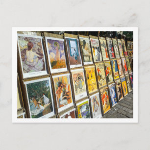France Paris Cityscape Montmartre Area Art Postcard