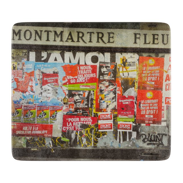 France Paris Cityscape Montmartre Area Cutting Board (Front)