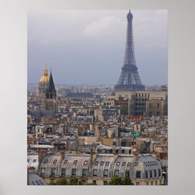 France, Paris, cityscape with Eiffel Tower Poster (Front)