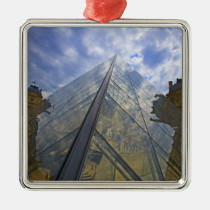 France, Paris. Clouds reflect off the Louvre Metal Tree Decoration
