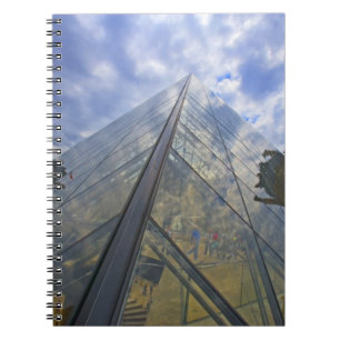 France, Paris. Clouds reflect off the Louvre Notebook