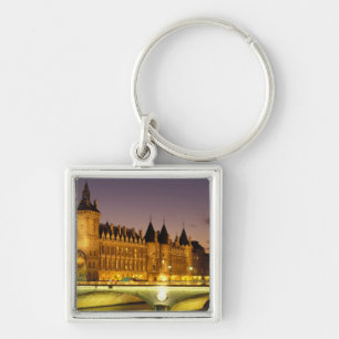 France, Paris, Conciergerie and river Seine at Key Ring