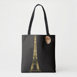 France, Paris. Eiffel Tower at night Tote Bag