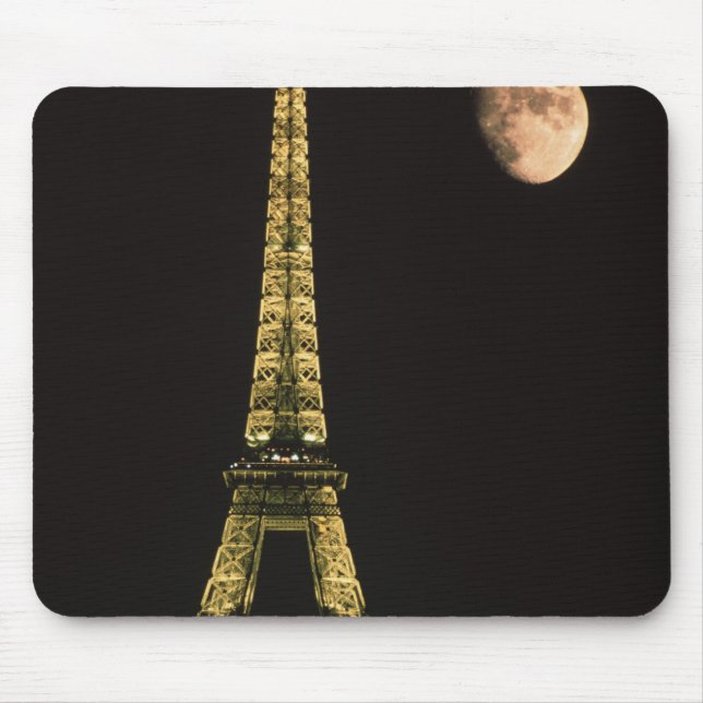 France, Paris. Eiffel Tower at night with Mouse Mat (Front)