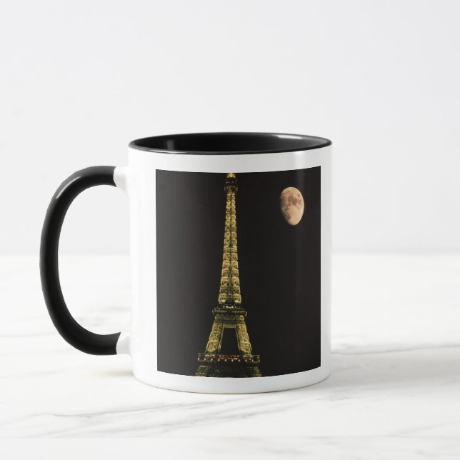 France, Paris. Eiffel Tower at night with Mug (Left)